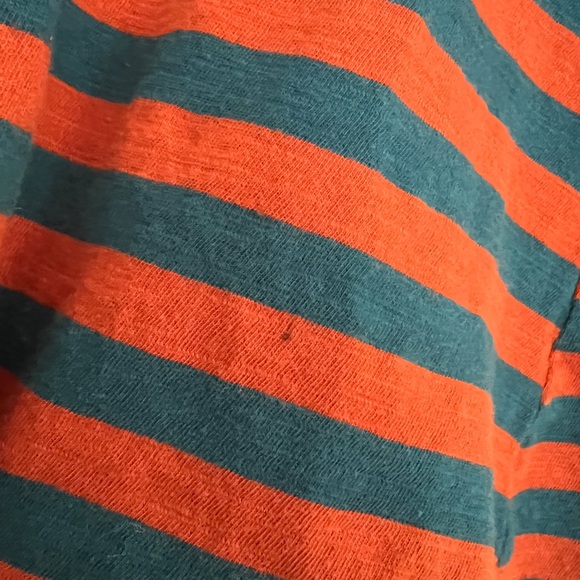 435 Matilda Jane Tee Girls 12 Striped Orange Blue Long Sleeve Pep Rally Tunic - Picture 2 of 3